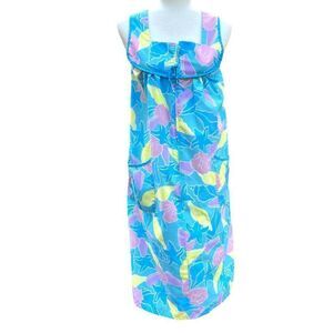 Vintage Helen of Troy Patio Day Dress Fitted MuMu Zip Front Pockets Sea Shells